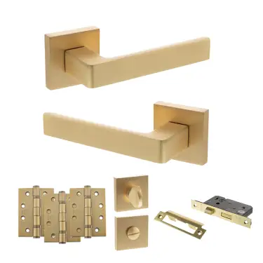 Click Here To Enlarge This Photo Of Atlantic - S40SSB STATUS Montana Door Handle Pack - Satin Brass