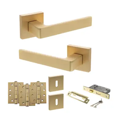 Click Here To Enlarge This Photo Of Atlantic - S40SSB STATUS Montana Door Handle Pack - Satin Brass