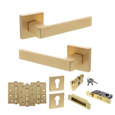 Click Here To Enlarge This Photo Of Atlantic - S40SSB STATUS Montana Door Handle Pack - Satin Brass