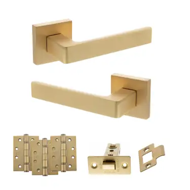 Click Here To Enlarge This Photo Of Atlantic - S40SSB STATUS Montana Door Handle Pack - Satin Brass