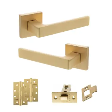 Click Here To Enlarge This Photo Of Atlantic - S40SSB STATUS Montana Door Handle Pack - Satin Brass