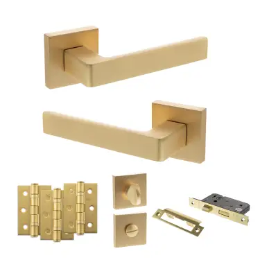 Click Here To Enlarge This Photo Of Atlantic - S40SSB STATUS Montana Door Handle Pack - Satin Brass