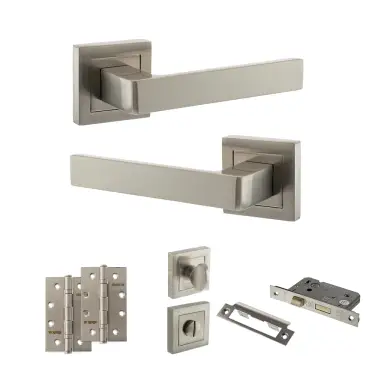 Click Here To Enlarge This Photo Of Atlantic - S40SSN STATUS Montana Door Handle Pack - Satin Nickel
