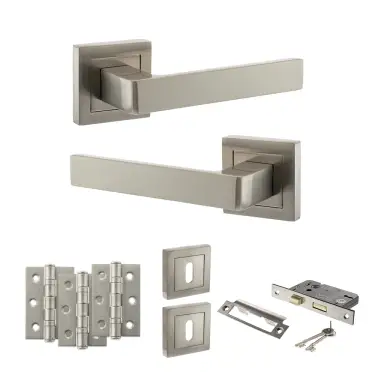 Click Here To Enlarge This Photo Of Atlantic - S40SSN STATUS Montana Door Handle Pack - Satin Nickel