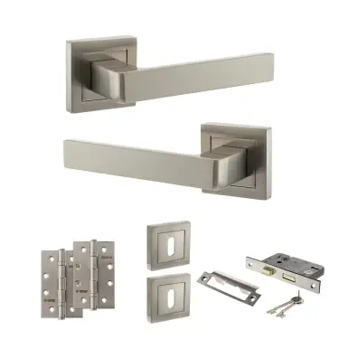 Click Here To Enlarge This Photo Of Atlantic - S40SSN STATUS Montana Door Handle Pack - Satin Nickel