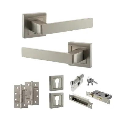Click Here To Enlarge This Photo Of Atlantic - S40SSN STATUS Montana Door Handle Pack - Satin Nickel