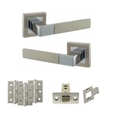 Click Here To Enlarge This Photo Of Atlantic - S40SSNPC STATUS Montana Door Handle Pack - Satin Nickel/Polished Chrome
