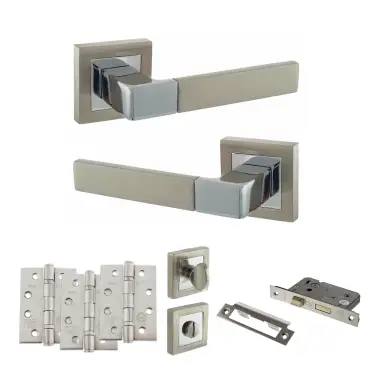 Click Here To Enlarge This Photo Of Atlantic - S40SSNPC STATUS Montana Door Handle Pack - Satin Nickel/Polished Chrome