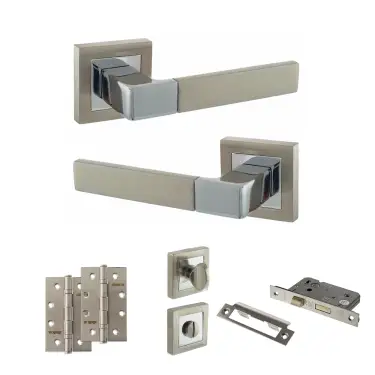 Click Here To Enlarge This Photo Of Atlantic - S40SSNPC STATUS Montana Door Handle Pack - Satin Nickel/Polished Chrome