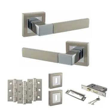 Click Here To Enlarge This Photo Of Atlantic - S40SSNPC STATUS Montana Door Handle Pack - Satin Nickel/Polished Chrome