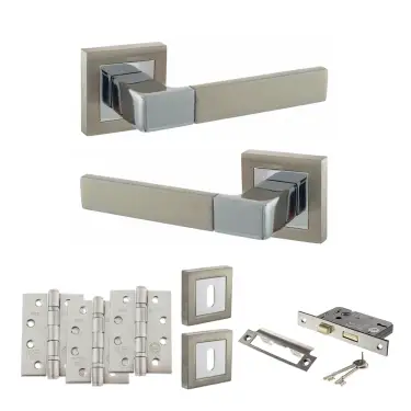 Click Here To Enlarge This Photo Of Atlantic - S40SSNPC STATUS Montana Door Handle Pack - Satin Nickel/Polished Chrome