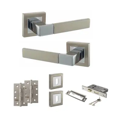 Click Here To Enlarge This Photo Of Atlantic - S40SSNPC STATUS Montana Door Handle Pack - Satin Nickel/Polished Chrome