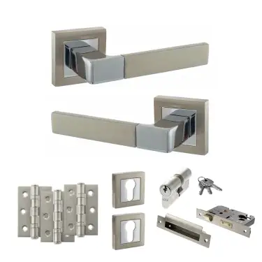 Click Here To Enlarge This Photo Of Atlantic - S40SSNPC STATUS Montana Door Handle Pack - Satin Nickel/Polished Chrome