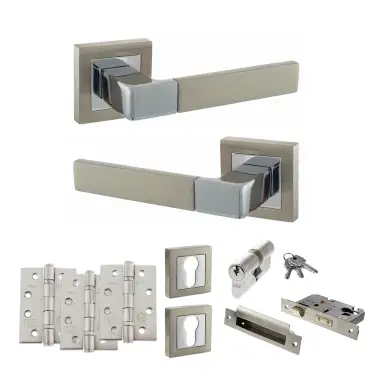 Click Here To Enlarge This Photo Of Atlantic - S40SSNPC STATUS Montana Door Handle Pack - Satin Nickel/Polished Chrome