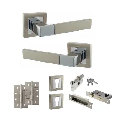 Click Here To Enlarge This Photo Of Atlantic - S40SSNPC STATUS Montana Door Handle Pack - Satin Nickel/Polished Chrome