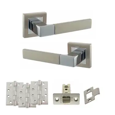 Click Here To Enlarge This Photo Of Atlantic - S40SSNPC STATUS Montana Door Handle Pack - Satin Nickel/Polished Chrome