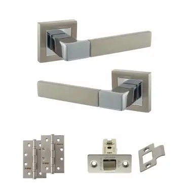 Click Here To Enlarge This Photo Of Atlantic - S40SSNPC STATUS Montana Door Handle Pack - Satin Nickel/Polished Chrome