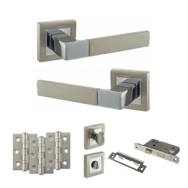 Click Here To Enlarge This Photo Of Atlantic - S40SSNPC STATUS Montana Door Handle Pack - Satin Nickel/Polished Chrome