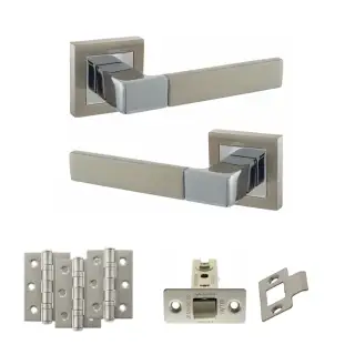 Atlantic - S40SSNPC STATUS Montana Door Handle Pack - Satin Nickel/Polished Chrome