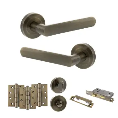 Click Here To Enlarge This Photo Of Atlantic - S42RAB STATUS Carolina Door Handle Pack - Antique Brass