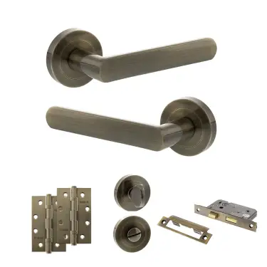 Click Here To Enlarge This Photo Of Atlantic - S42RAB STATUS Carolina Door Handle Pack - Antique Brass