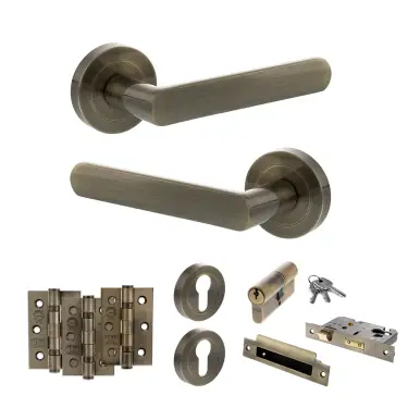 Click Here To Enlarge This Photo Of Atlantic - S42RAB STATUS Carolina Door Handle Pack - Antique Brass