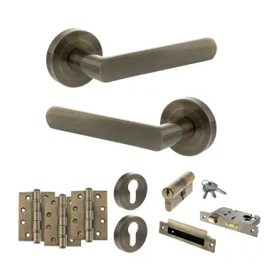Click Here To Enlarge This Photo Of Atlantic - S42RAB STATUS Carolina Door Handle Pack - Antique Brass