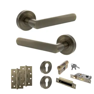 Click Here To Enlarge This Photo Of Atlantic - S42RAB STATUS Carolina Door Handle Pack - Antique Brass
