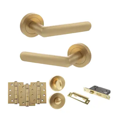 Click Here To Enlarge This Photo Of Atlantic - S42RSB STATUS Carolina Door Handle Pack - Satin Brass