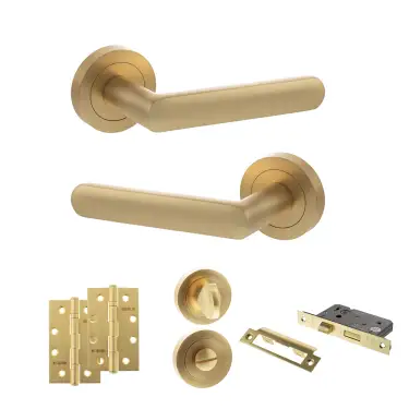 Click Here To Enlarge This Photo Of Atlantic - S42RSB STATUS Carolina Door Handle Pack - Satin Brass