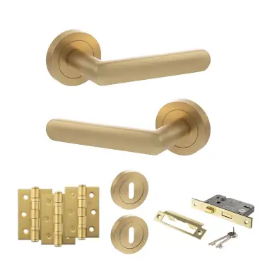 Click Here To Enlarge This Photo Of Atlantic - S42RSB STATUS Carolina Door Handle Pack - Satin Brass