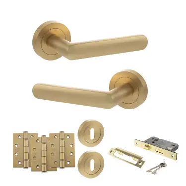 Click Here To Enlarge This Photo Of Atlantic - S42RSB STATUS Carolina Door Handle Pack - Satin Brass
