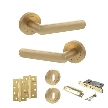 Click Here To Enlarge This Photo Of Atlantic - S42RSB STATUS Carolina Door Handle Pack - Satin Brass