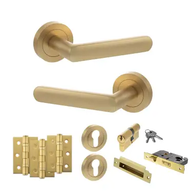 Click Here To Enlarge This Photo Of Atlantic - S42RSB STATUS Carolina Door Handle Pack - Satin Brass