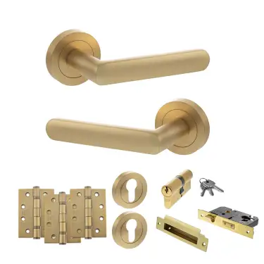 Click Here To Enlarge This Photo Of Atlantic - S42RSB STATUS Carolina Door Handle Pack - Satin Brass