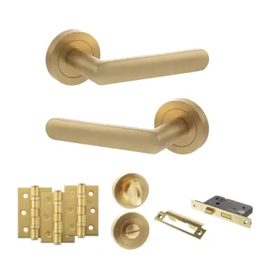 Click Here To Enlarge This Photo Of Atlantic - S42RSB STATUS Carolina Door Handle Pack - Satin Brass