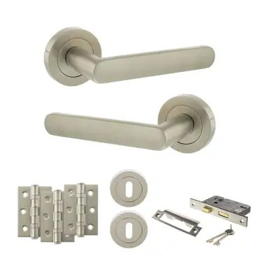 Click Here To Enlarge This Photo Of Atlantic - S42RSN STATUS Carolina Door Handle Pack - Satin Nickel