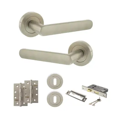 Click Here To Enlarge This Photo Of Atlantic - S42RSN STATUS Carolina Door Handle Pack - Satin Nickel