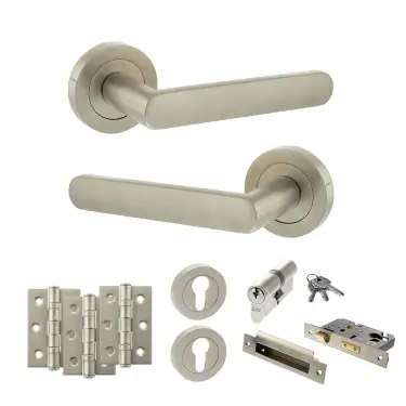 Click Here To Enlarge This Photo Of Atlantic - S42RSN STATUS Carolina Door Handle Pack - Satin Nickel