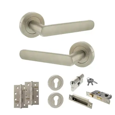 Click Here To Enlarge This Photo Of Atlantic - S42RSN STATUS Carolina Door Handle Pack - Satin Nickel