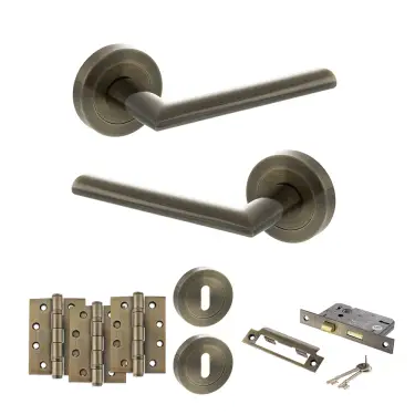 Click Here To Enlarge This Photo Of Atlantic - S43RAB STATUS Alabama Door Handle Pack - Antique Brass