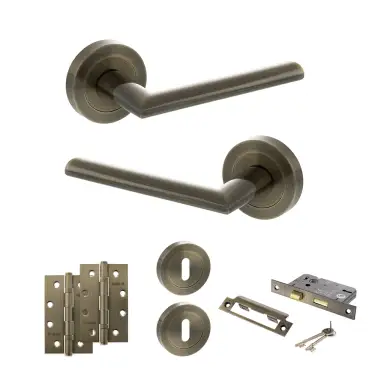 Click Here To Enlarge This Photo Of Atlantic - S43RAB STATUS Alabama Door Handle Pack - Antique Brass