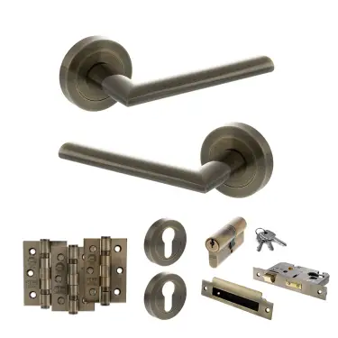 Click Here To Enlarge This Photo Of Atlantic - S43RAB STATUS Alabama Door Handle Pack - Antique Brass
