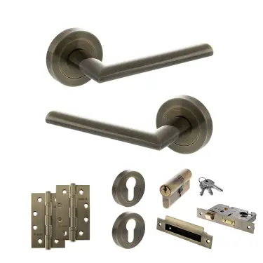 Click Here To Enlarge This Photo Of Atlantic - S43RAB STATUS Alabama Door Handle Pack - Antique Brass