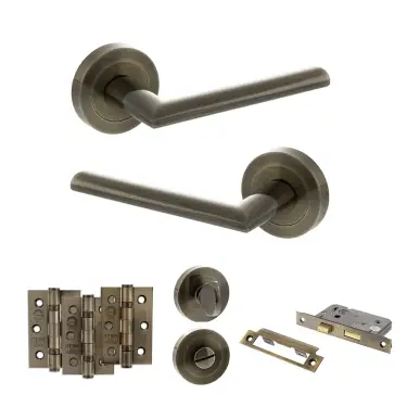 Click Here To Enlarge This Photo Of Atlantic - S43RAB STATUS Alabama Door Handle Pack - Antique Brass
