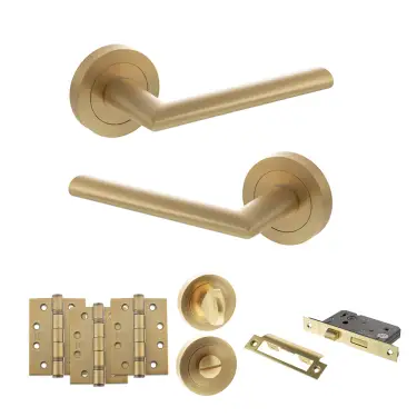 Click Here To Enlarge This Photo Of Atlantic - S43RSB STATUS Alabama Door Handle Pack - Satin Brass