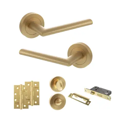 Click Here To Enlarge This Photo Of Atlantic - S43RSB STATUS Alabama Door Handle Pack - Satin Brass
