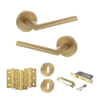 Click Here To Enlarge This Photo Of Atlantic - S43RSB STATUS Alabama Door Handle Pack - Satin Brass