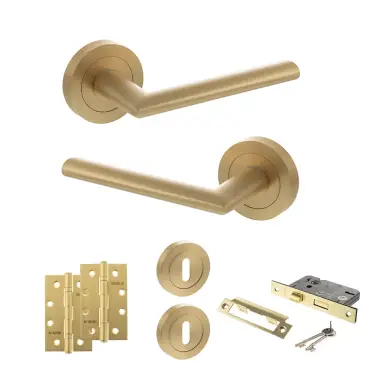 Click Here To Enlarge This Photo Of Atlantic - S43RSB STATUS Alabama Door Handle Pack - Satin Brass