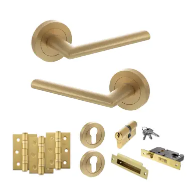 Click Here To Enlarge This Photo Of Atlantic - S43RSB STATUS Alabama Door Handle Pack - Satin Brass
